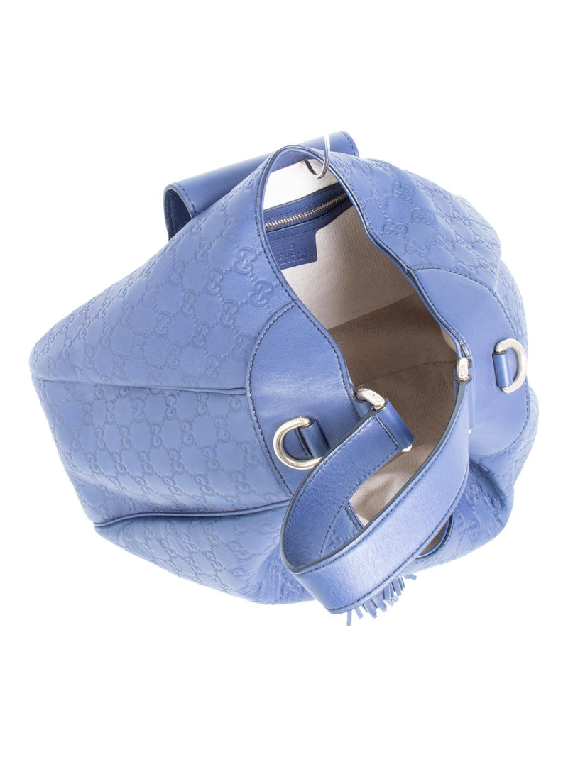 Gucci Leather GG Supreme Jackie-O Hobo Bag Blue-designer resale