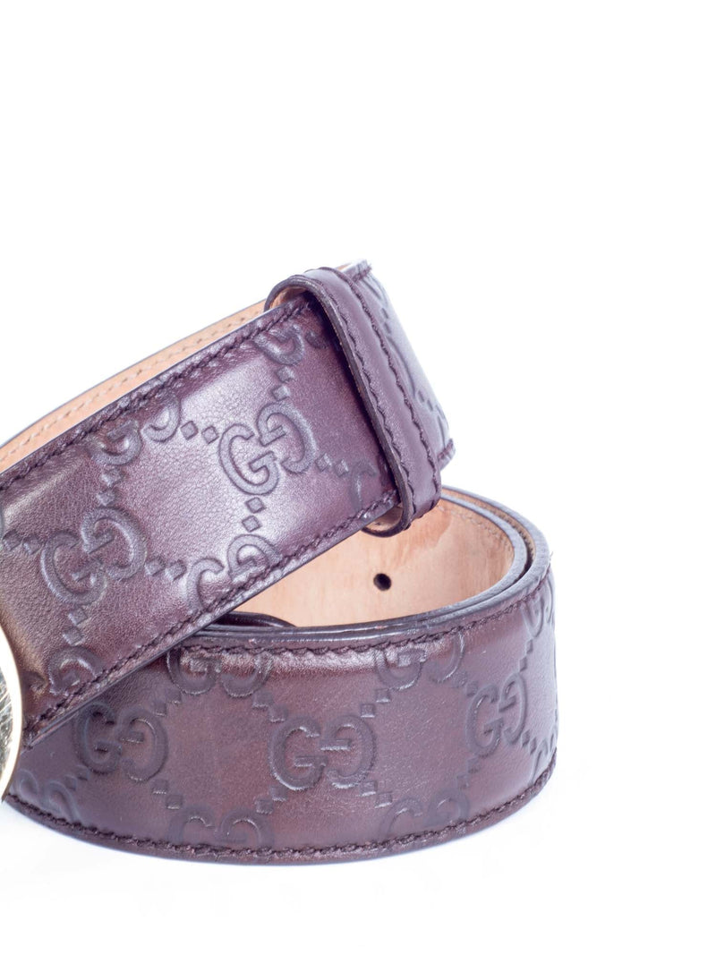 Gucci Leather GG Supreme Monogram Belt Brown