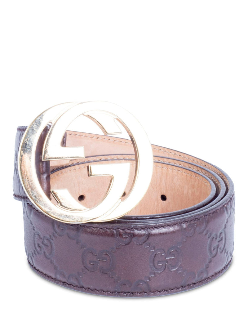Gucci Leather GG Supreme Monogram Belt Brown-designer resale