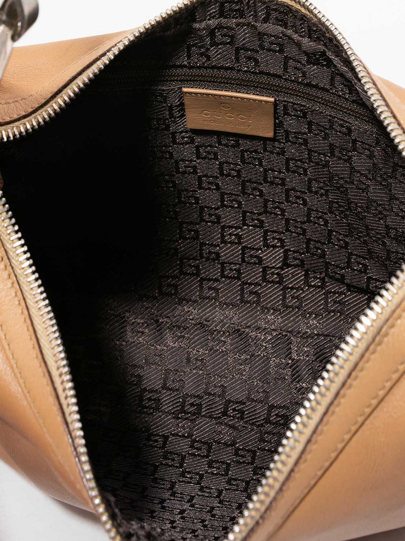 Gucci Leather Hobo Bag Beige-designer resale