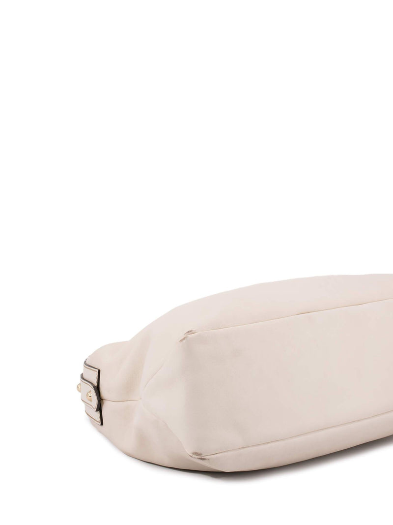Gucci Leather Horsebit Hobo Bag Ivory-designer resale