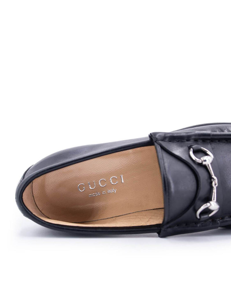 Gucci Leather Horsebit Loafers Black-designer resale
