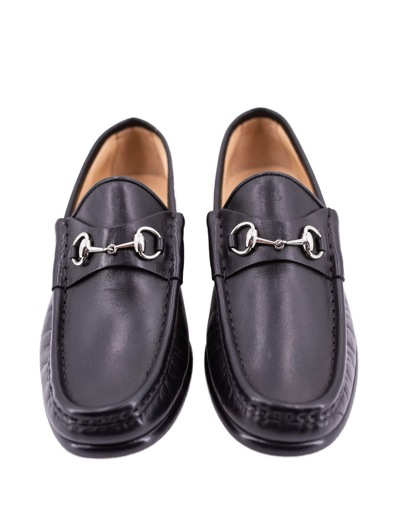 Gucci Leather Horsebit Loafers Black-designer resale