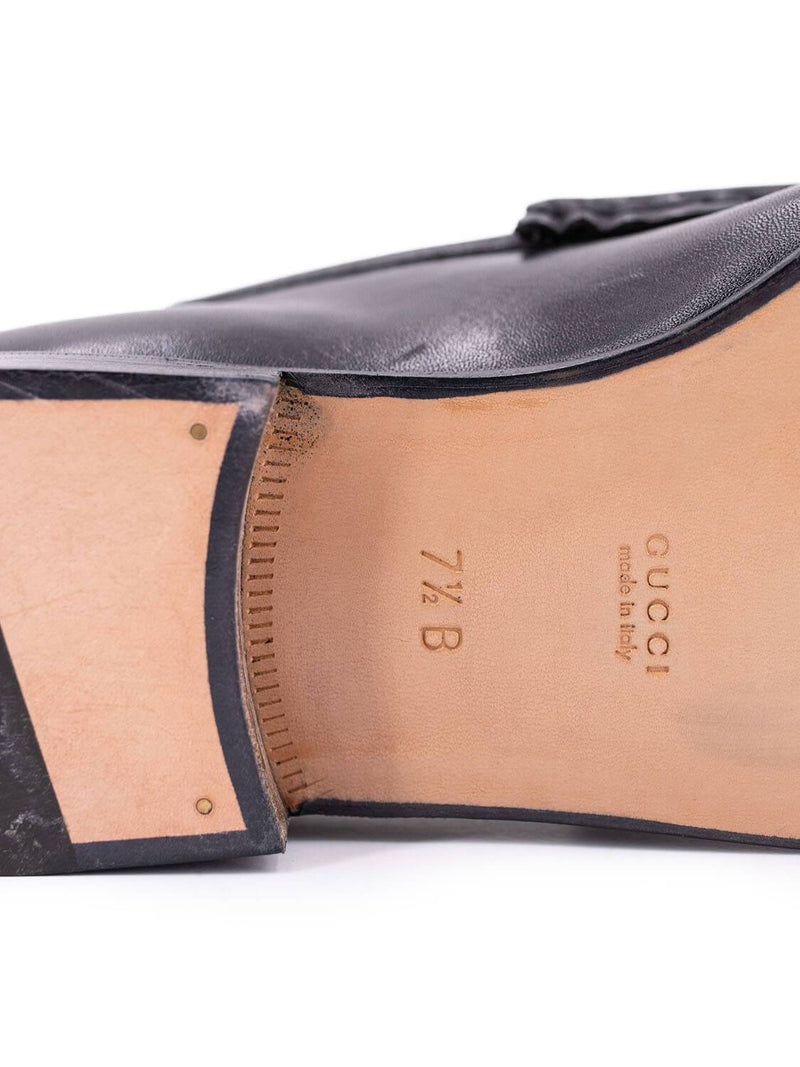 Gucci Leather Horsebit Loafers Black-designer resale