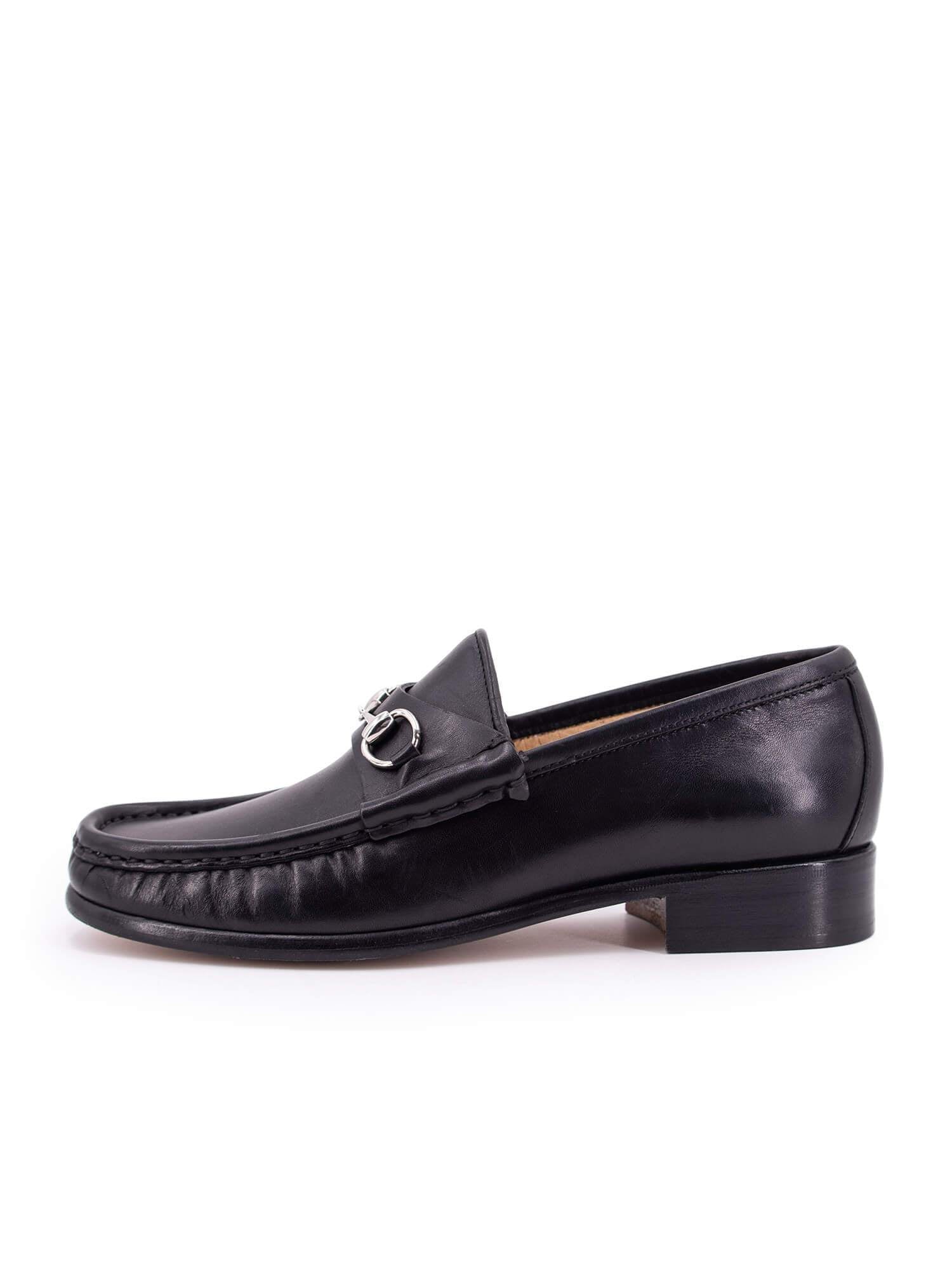 Gucci Leather Horsebit Loafers Black-designer resale