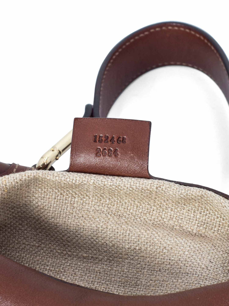 Gucci Leather Jackie O' Horsebit Hobo Bag Brown-designer resale