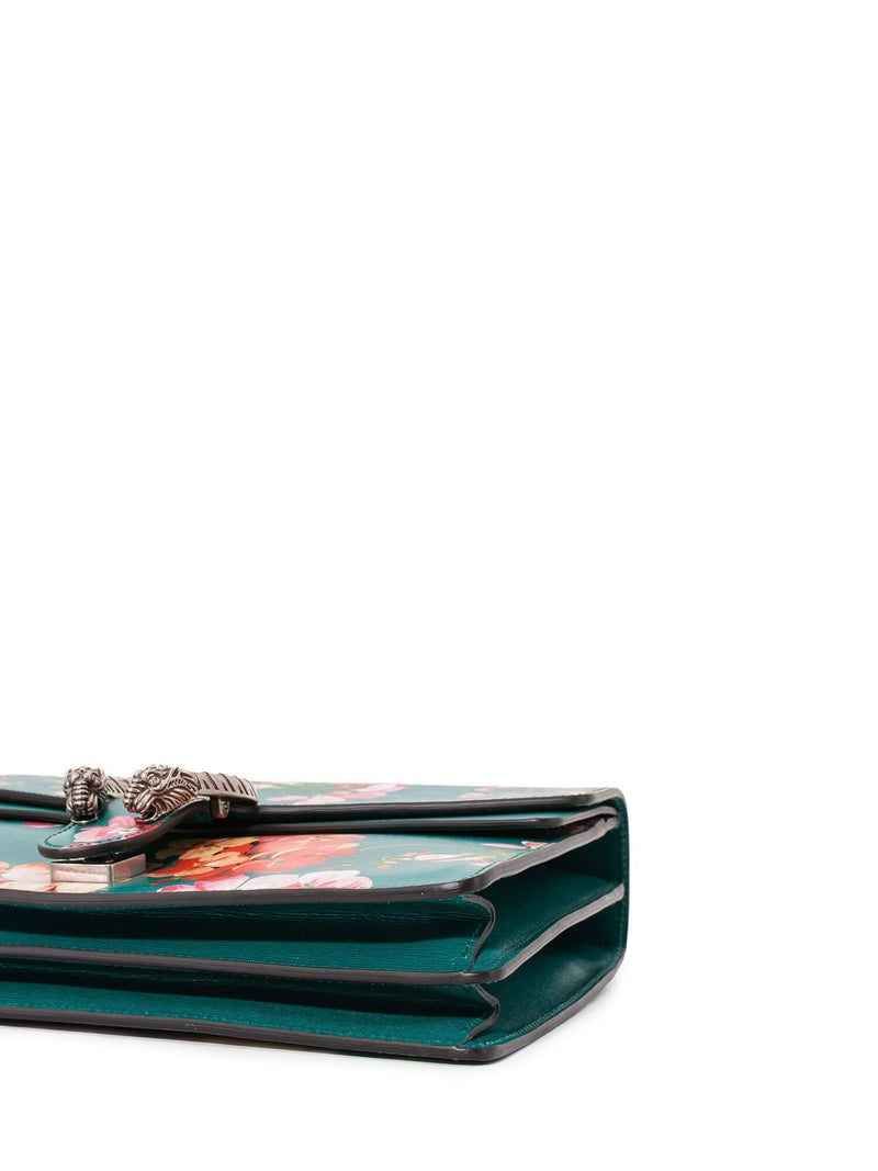 Gucci Leather Medium Dionysus Blooms Print Flap Bag Green-designer resale