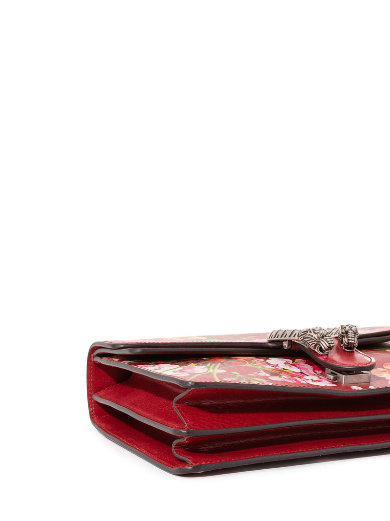 Gucci Leather Medium Dionysus Blooms Print Flap Bag Red-designer resale