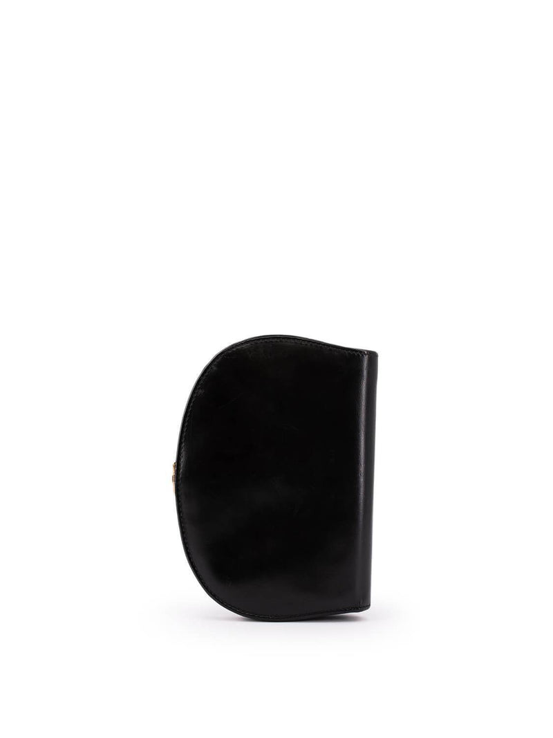 Gucci Leather Saddle Wallet Black-designer resale