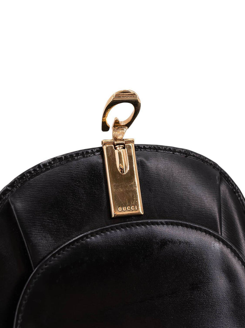 Gucci Leather Saddle Wallet Black-designer resale