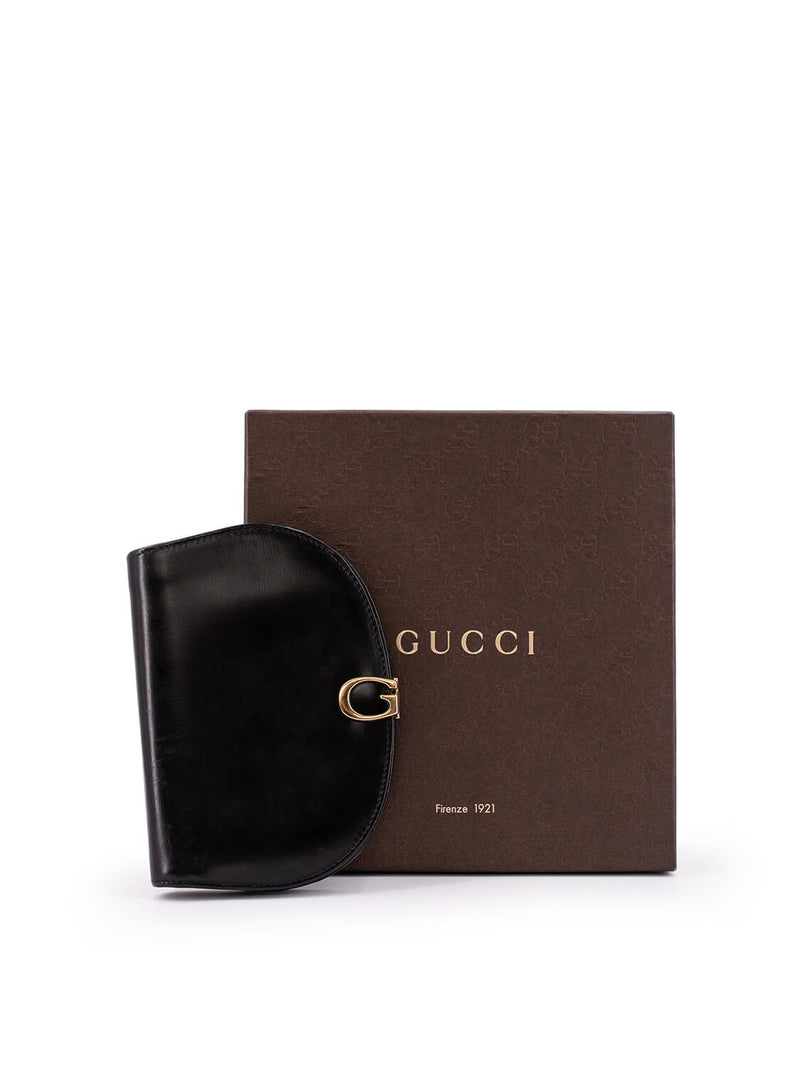 Gucci Leather Saddle Wallet Black-designer resale