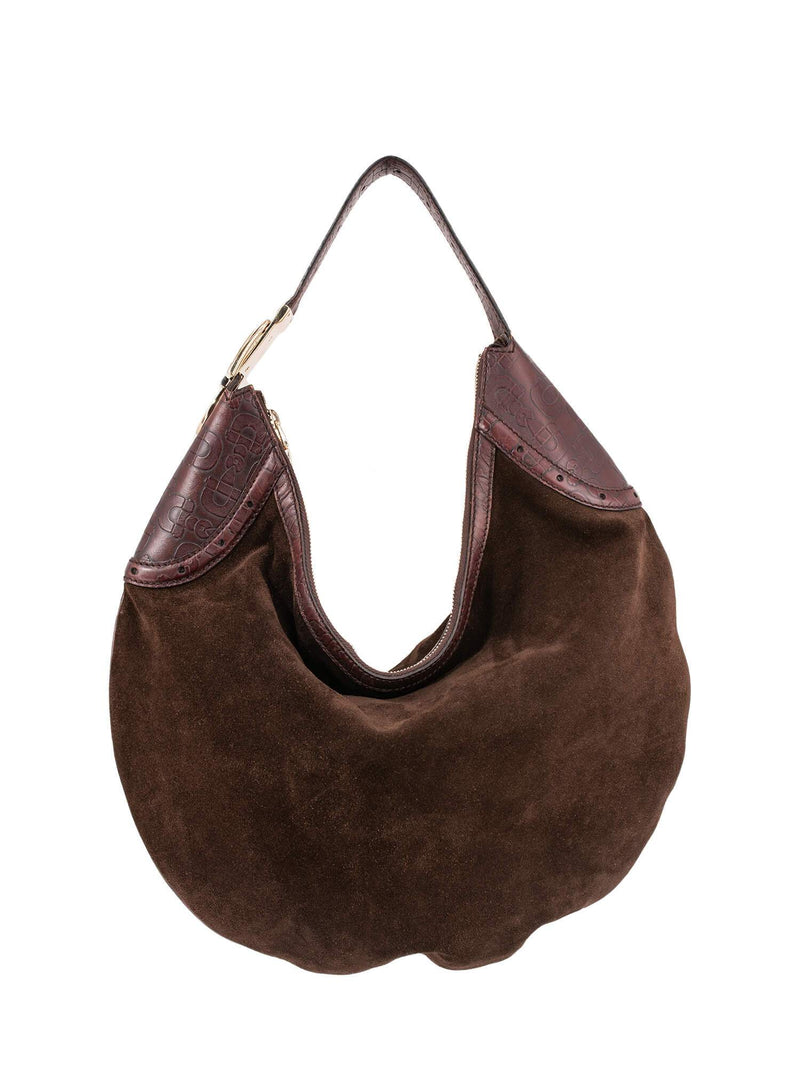 Gucci Leather Suede Hobo Bag Brown-designer resale