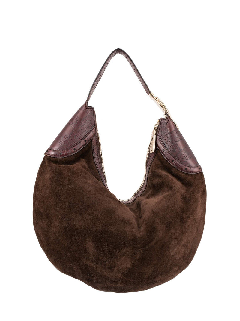 Gucci brown cheap suede hobo bag