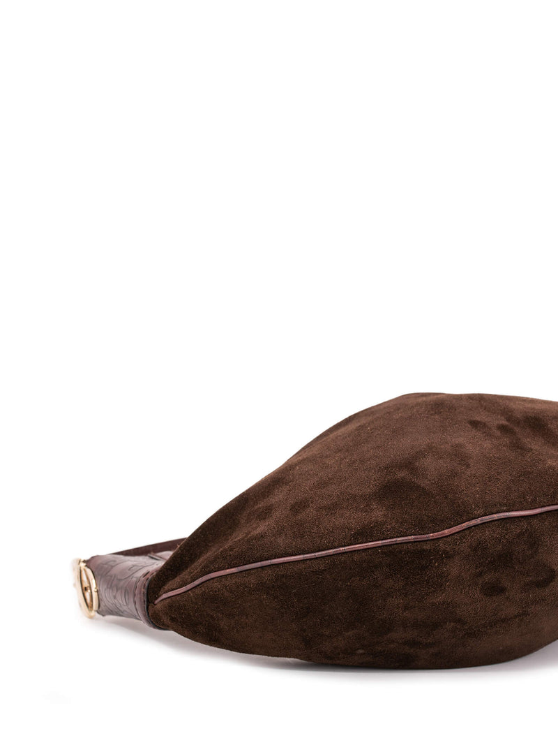 Gucci Leather Suede Hobo Bag Brown-designer resale