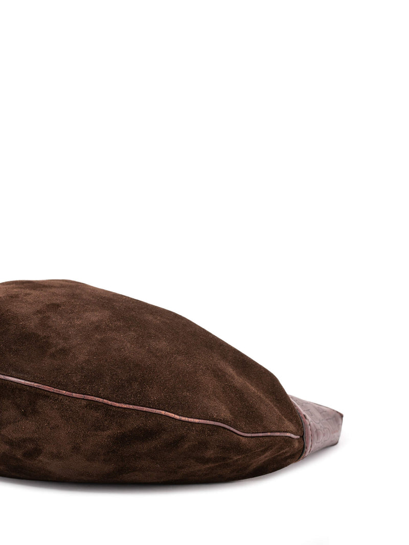 Gucci Leather Suede Hobo Bag Brown-designer resale