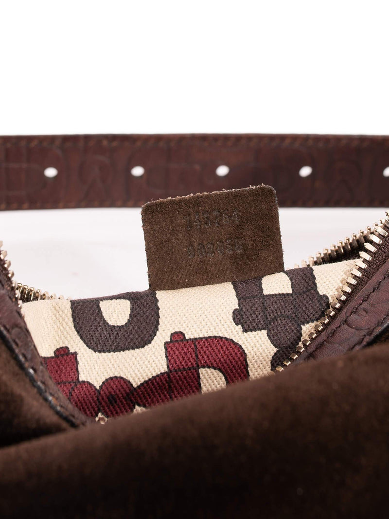 Gucci Leather Suede Hobo Bag Brown-designer resale