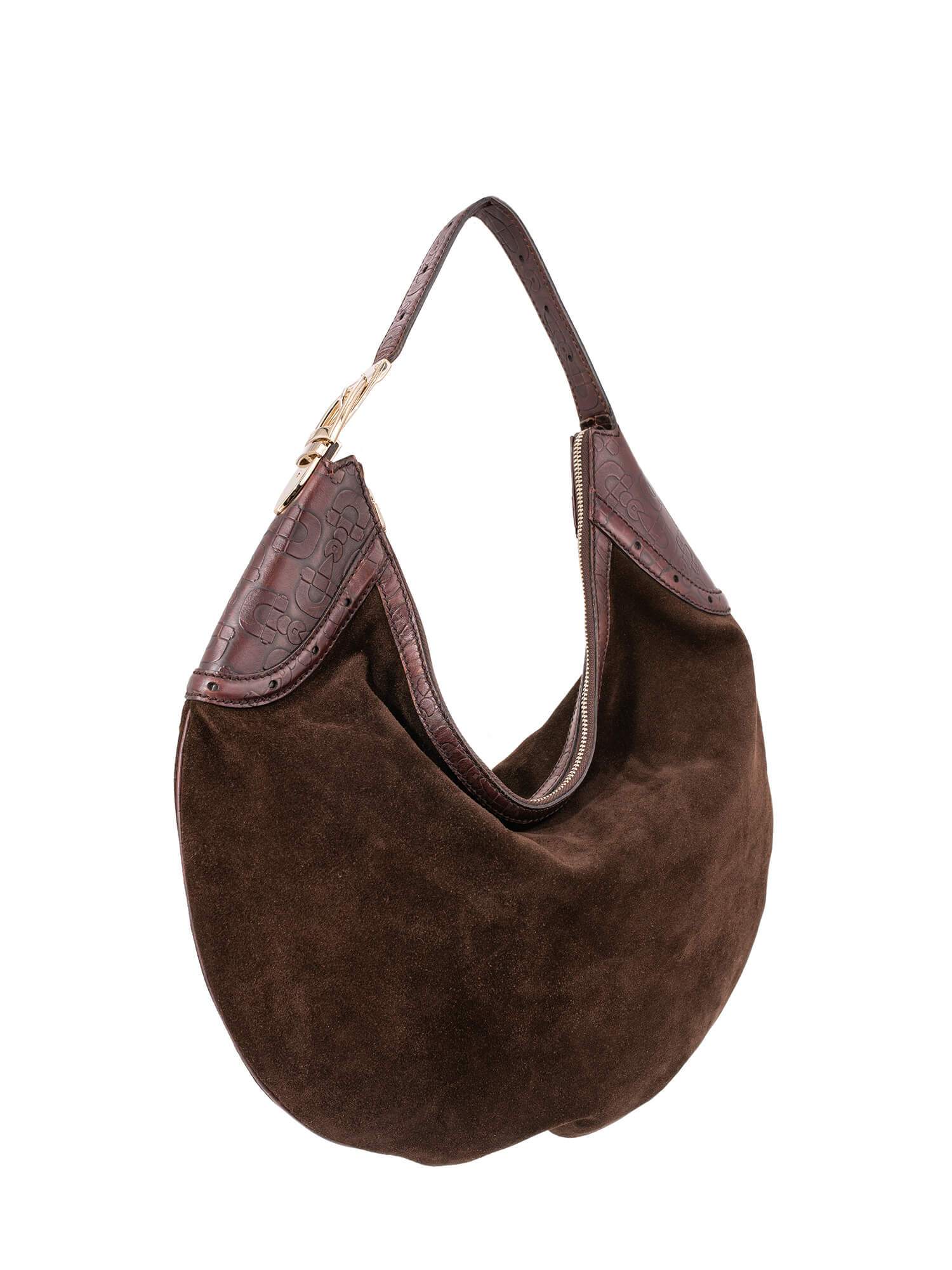 Gucci Leather Suede Hobo Bag Brown-designer resale
