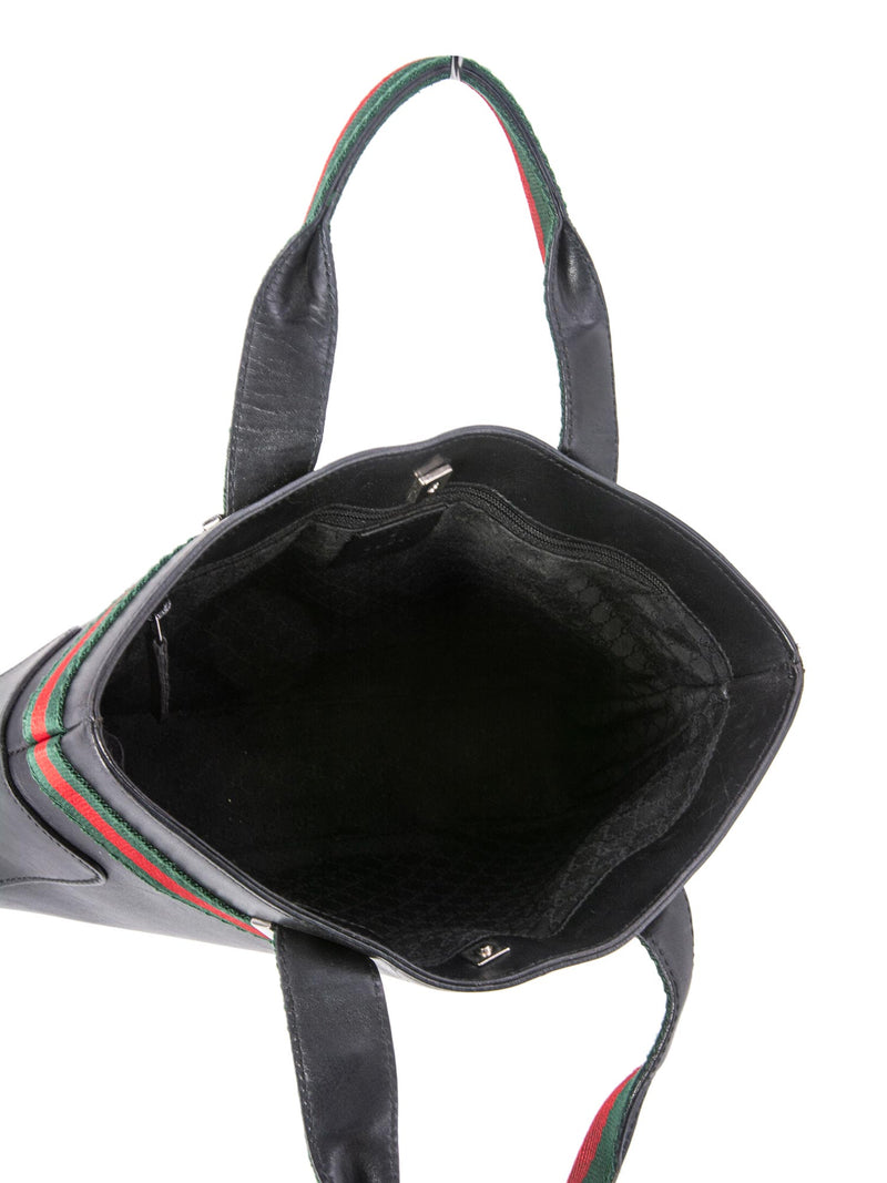 Gucci Leather Web Stripe Mini Bag Black-designer resale