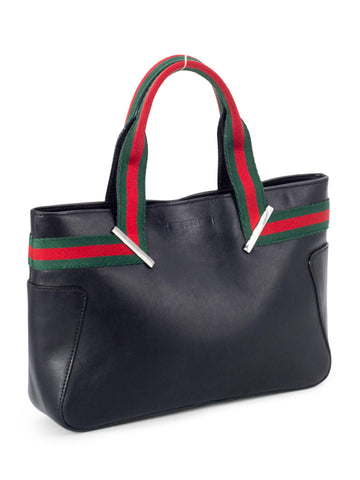 Gucci Leather Web Stripe Mini Bag Black-designer resale
