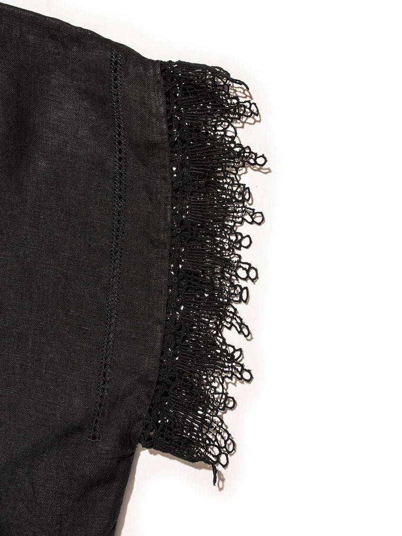 Gucci Linen Lace Shirt Black-designer resale