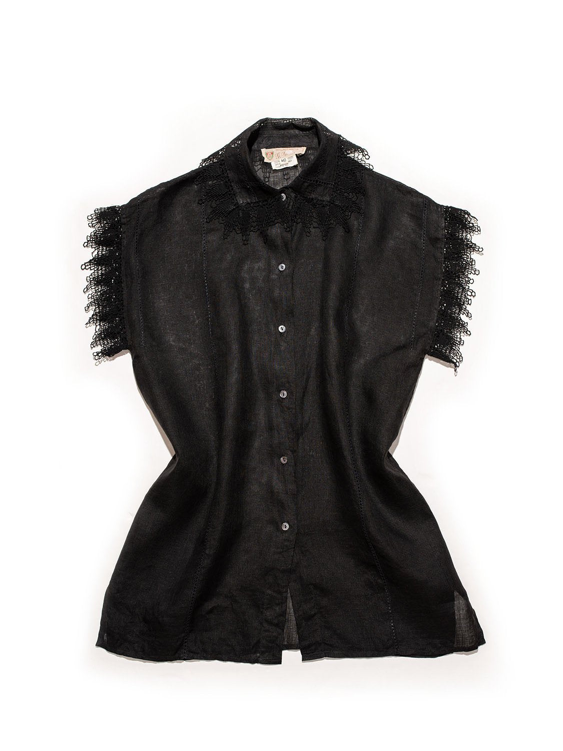 Gucci Linen Lace Shirt Black-designer resale