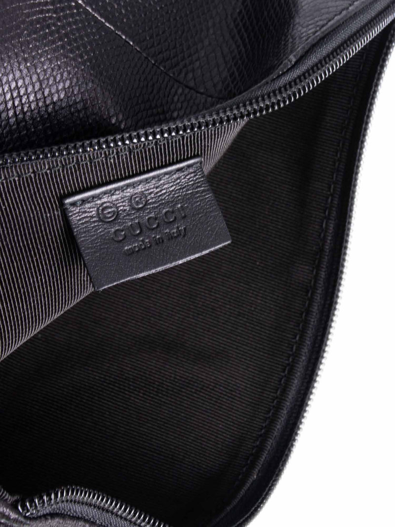 Gucci Vintage - Nubuck Leather Baguette Bag - Black - Leather