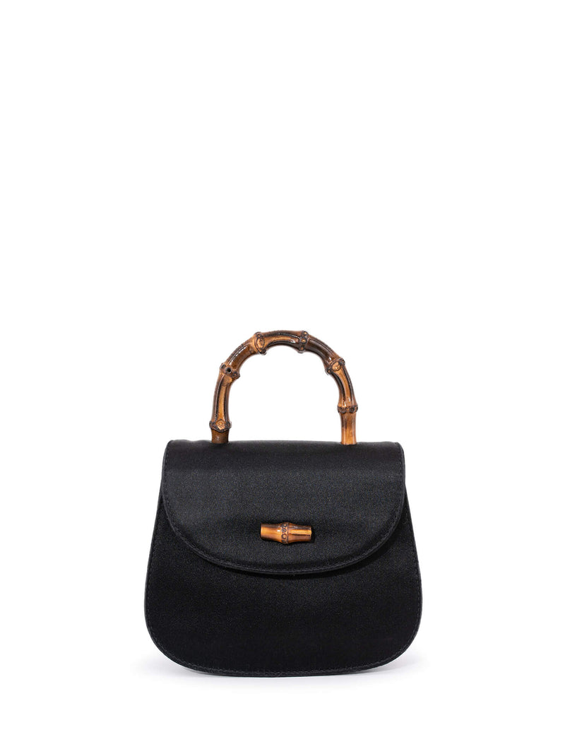 Gucci Mini Bamboo Top Handle Bag Black-designer resale