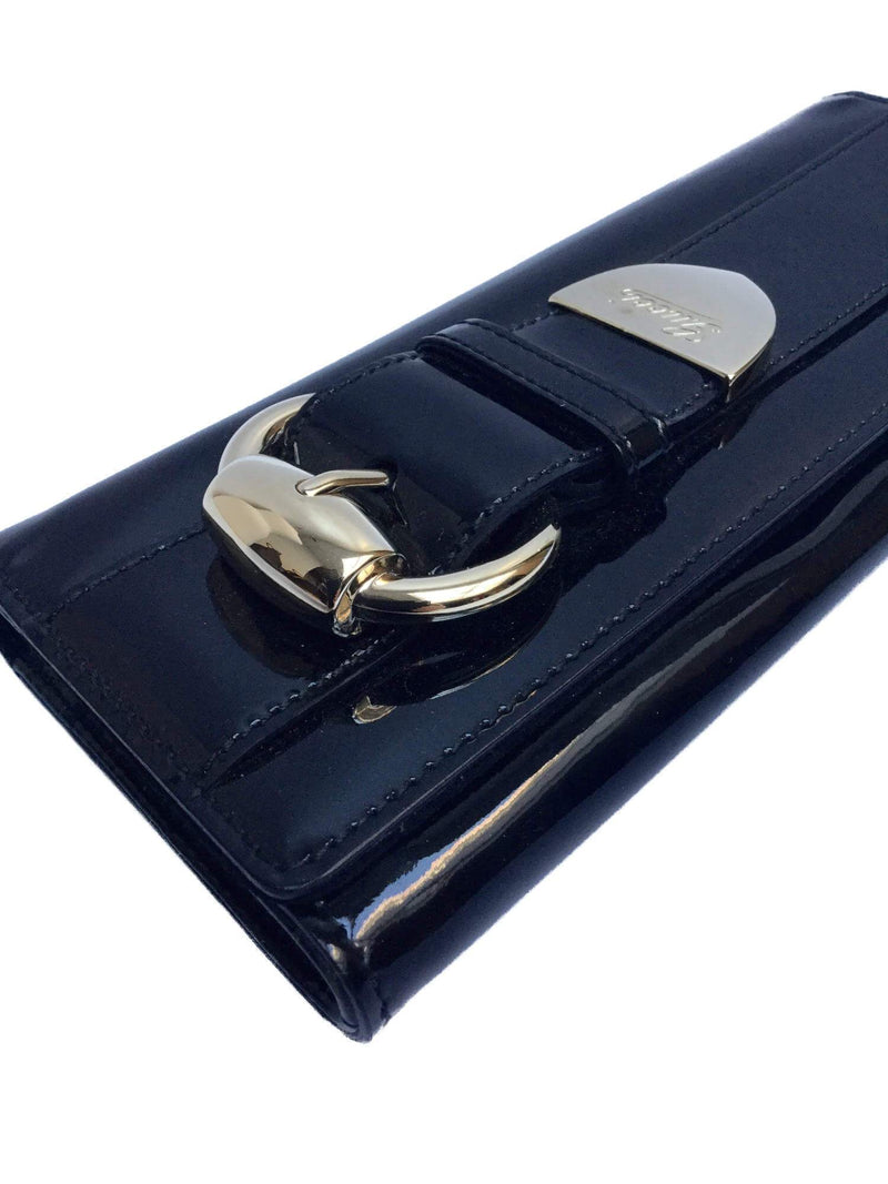 Gucci Patent Leather Romy Clutch Black-designer resale