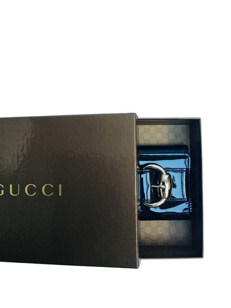 Gucci Patent Leather Romy Clutch Black-designer resale