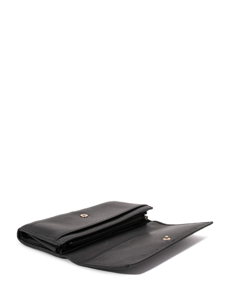 Gucci Pebbled Leather Soho Continental Flap Wallet Black-designer resale