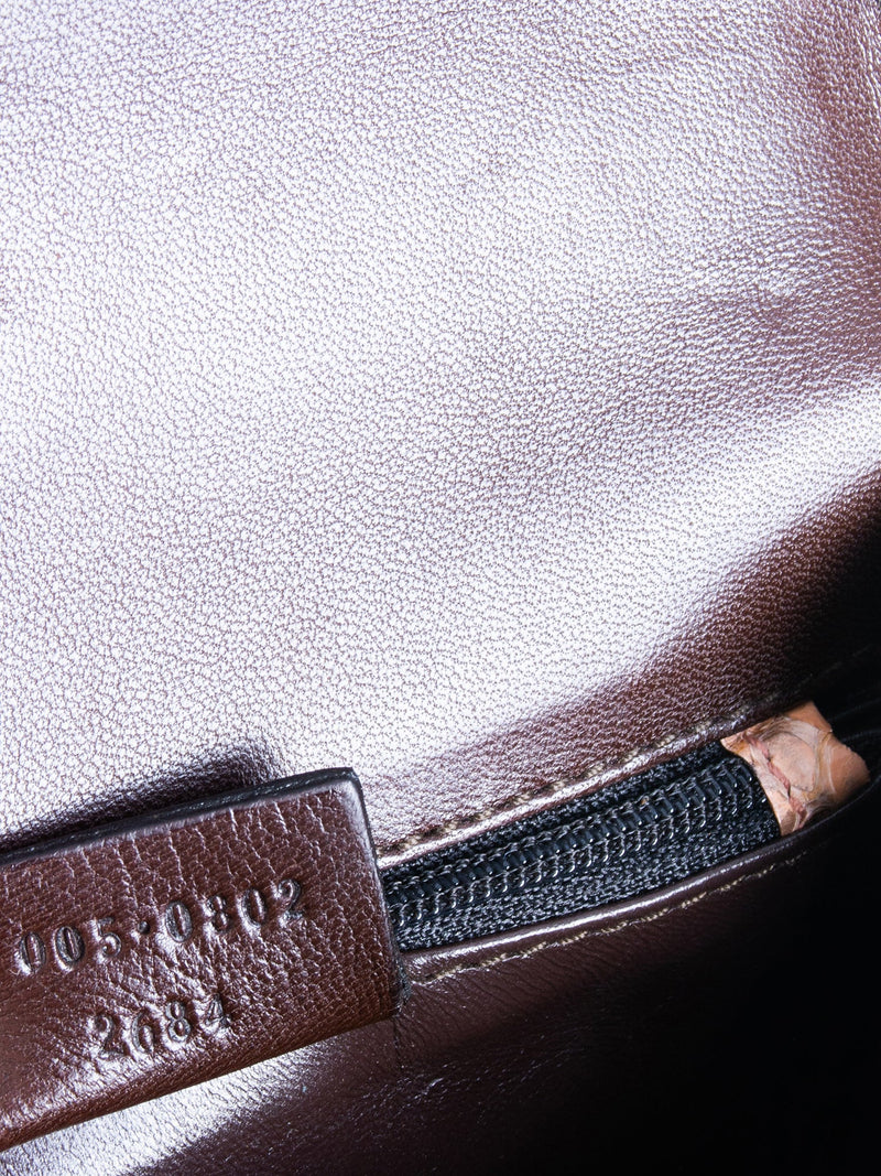 Gucci Python Mini Flap Shoulder Bag Brown-designer resale