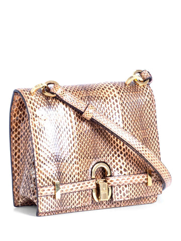 Gucci Python Mini Flap Shoulder Bag Brown-designer resale