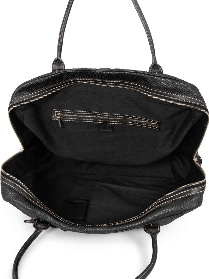 Gucci Python Web Stripe Duffle Bag Black-designer resale