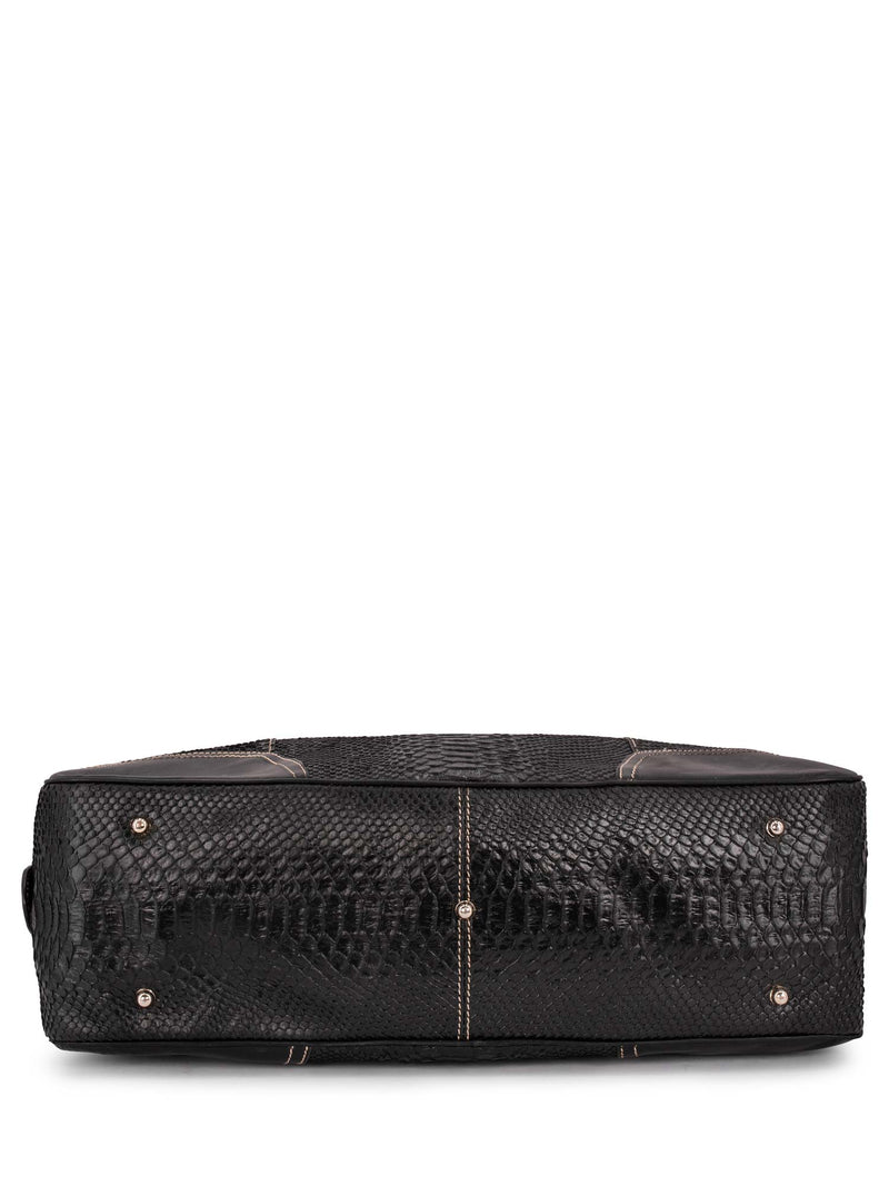 Gucci Python Web Stripe Duffle Bag Black-designer resale