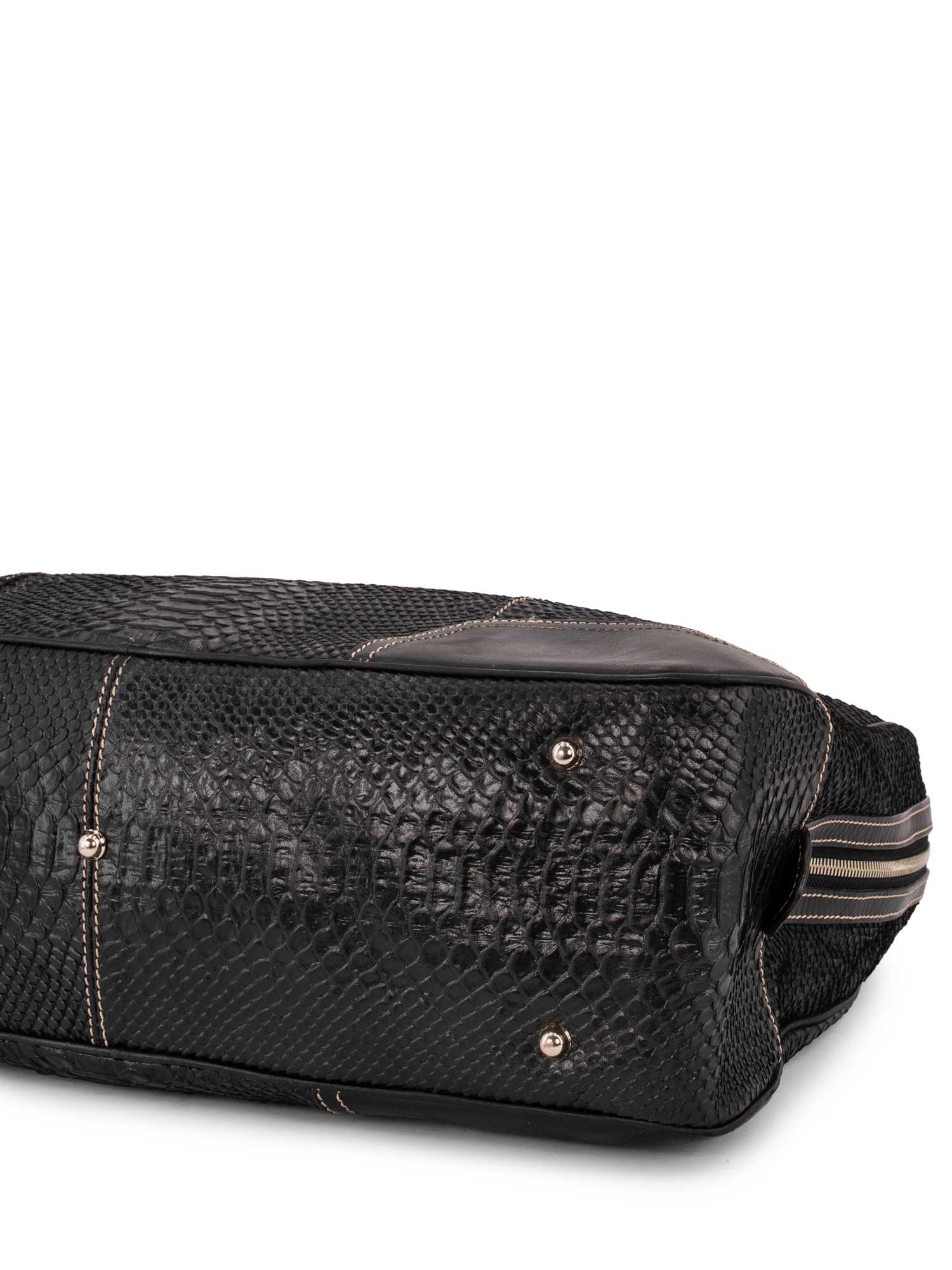 Gucci Python Web Stripe Duffle Bag Black