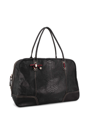 Gucci Python Web Stripe Duffle Bag Black-designer resale