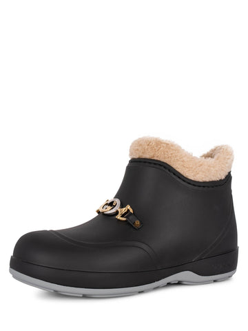 Gucci Rubber Shearling GG Logo Crossby Ankle Boots Black-designer resale