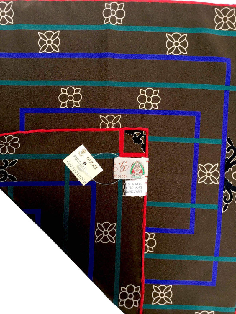 Gucci Silk Taurus Small Scarf Brown-designer resale