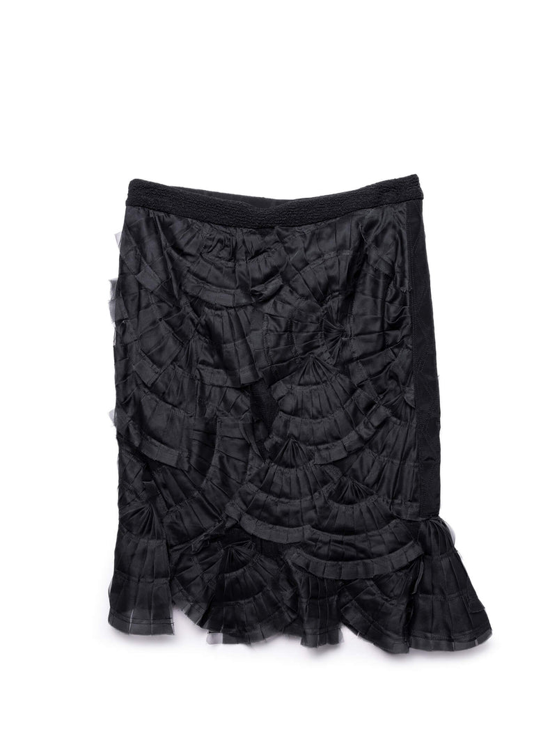 Gucci Silk Tulle Mini Skirt Black-designer resale