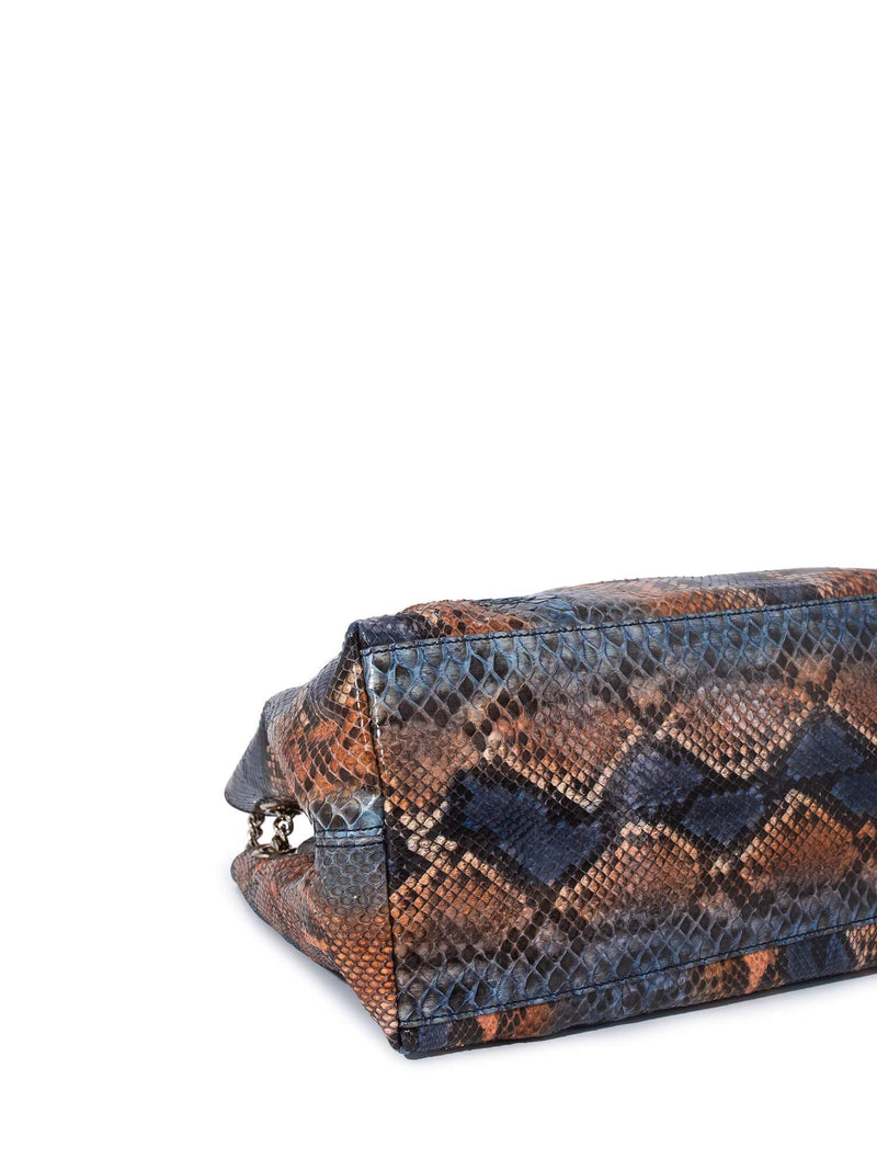 Gucci Snakeskin GG Tassel Large Soho Bag Brown Blue-designer resale