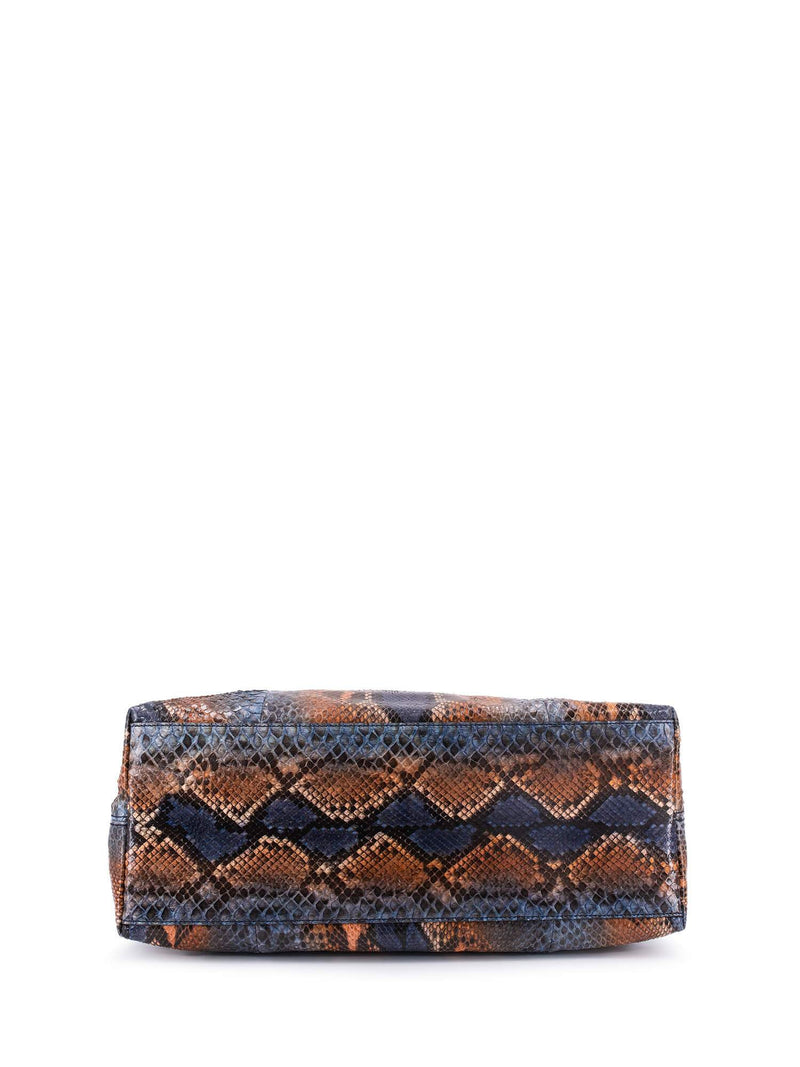 Gucci Snakeskin GG Tassel Large Soho Bag Brown Blue-designer resale