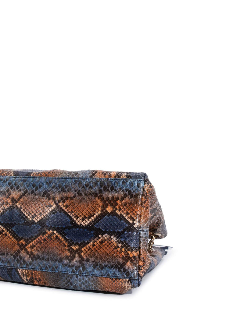 Gucci Snakeskin GG Tassel Large Soho Bag Brown Blue-designer resale