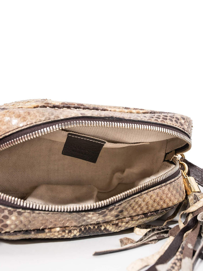 Gucci Snakeskin Small Soho Disco Bag Beige-designer resale