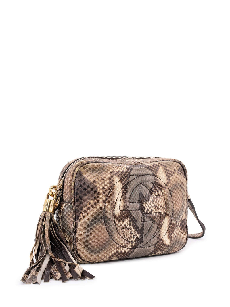 Gucci Snakeskin Small Soho Disco Bag Beige