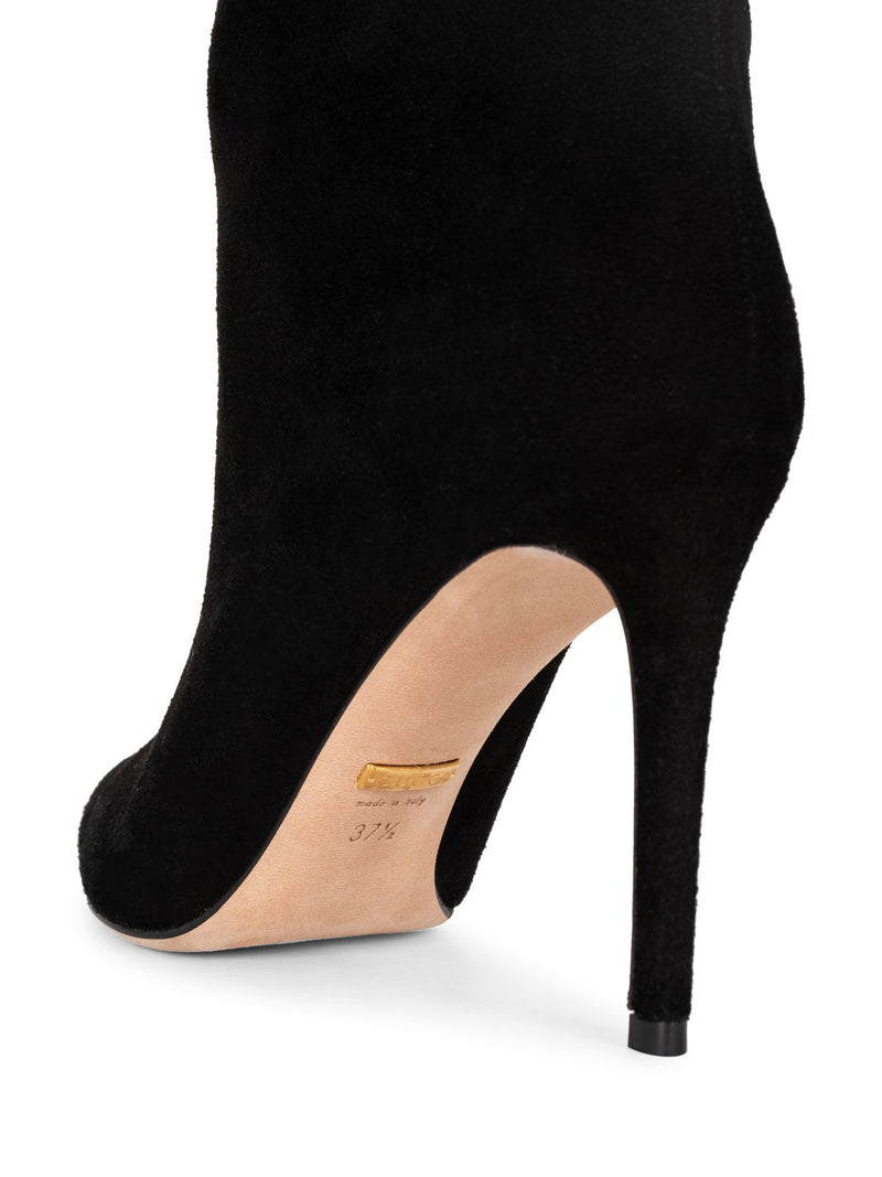 Gucci Suede Knee High Boots Black-designer resale