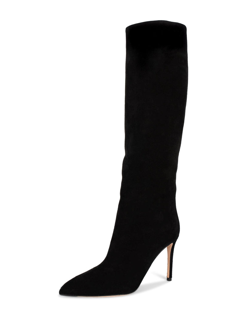 Gucci Suede Knee High Boots Black-designer resale