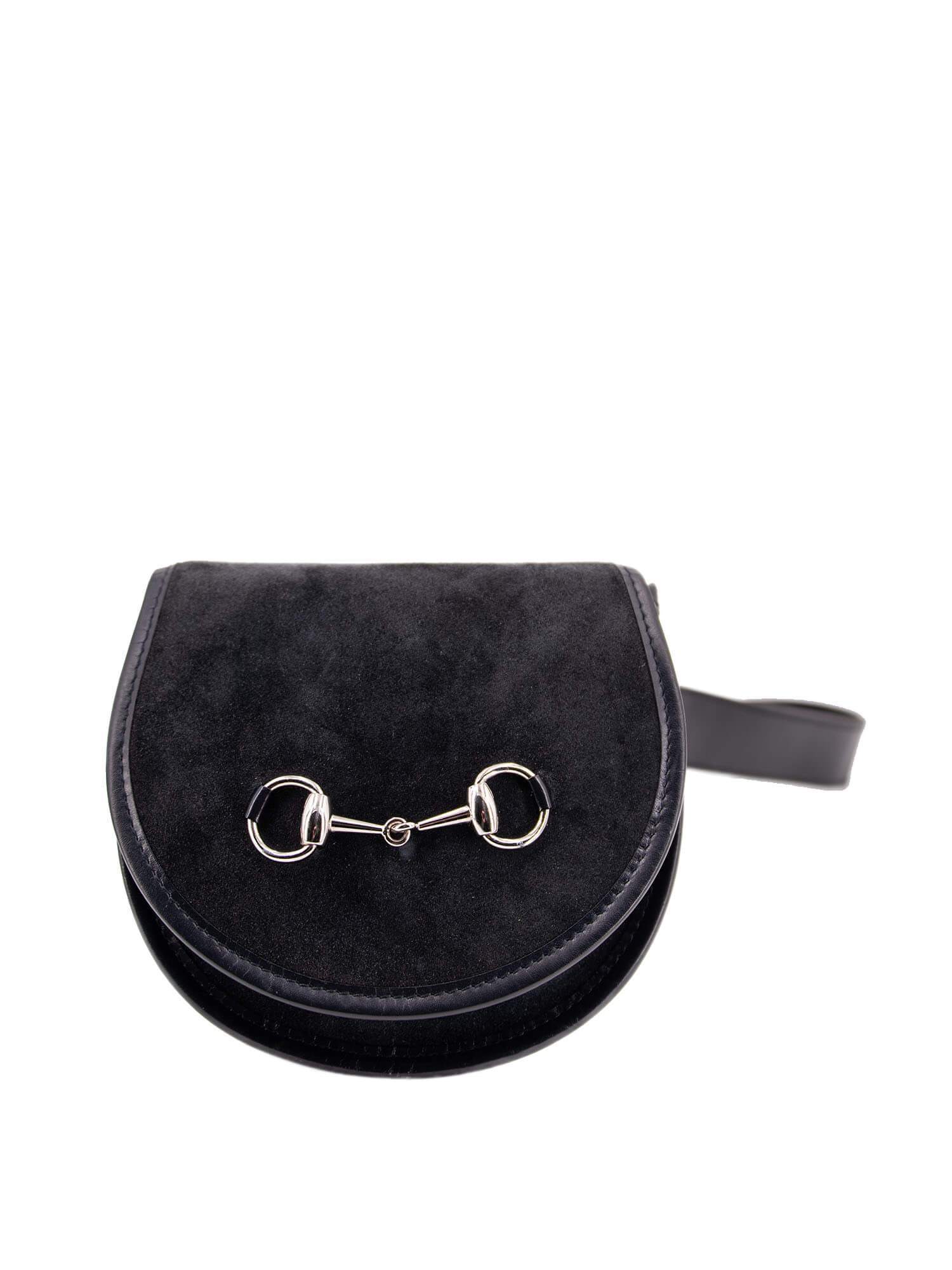 Gucci Suede Leather Horsebit Belt Bag Blue-designer resale