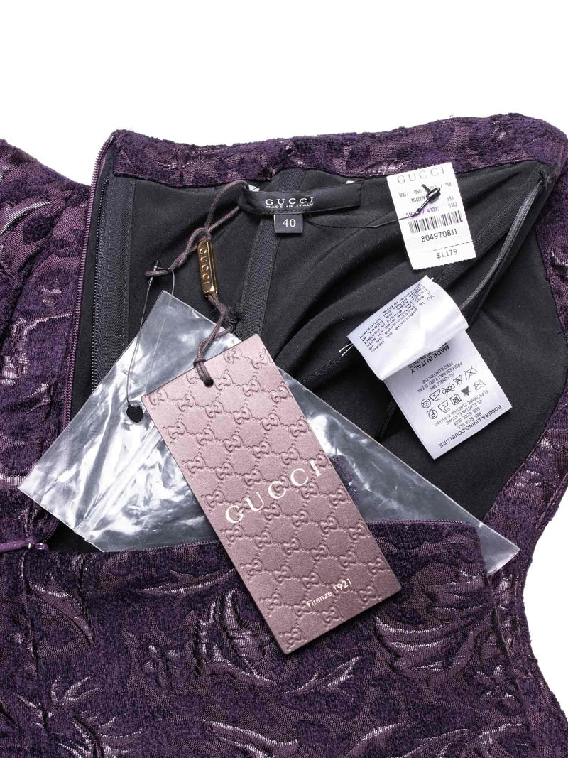 Gucci Velvet Fitted Mini Strapless Dress Purple-designer resale