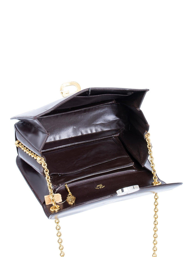Gucci Vintage Leather Flap Shoulder Bag Wallet Set Brown-designer resale