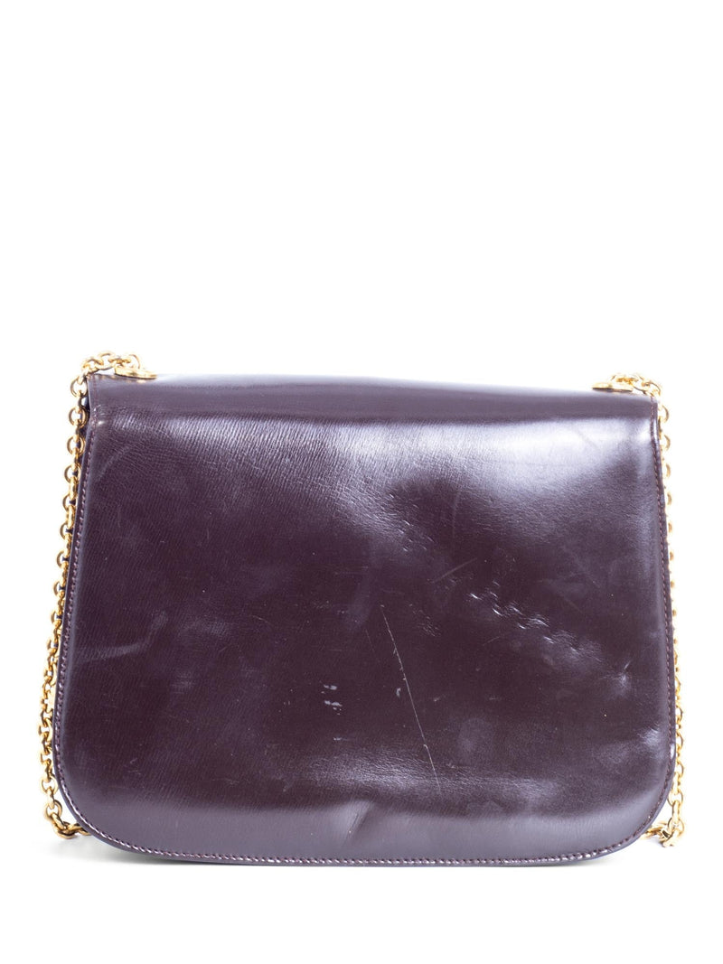 Gucci Vintage Leather Flap Shoulder Bag Wallet Set Brown-designer resale